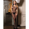 Subblime - 952037 Bodystocking Une Épaule Réseille Avec Diamants Noir Taille Unique